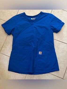 Carhartt Modern Fit V-Neck Scrub Top in Royal Blue